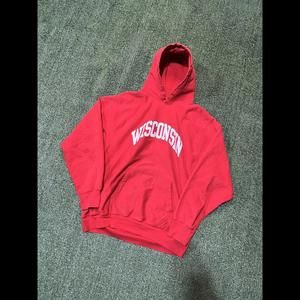 Vintage Jansport University Of Wisconsin Badgers Pullover Hoodie Mens Size Large